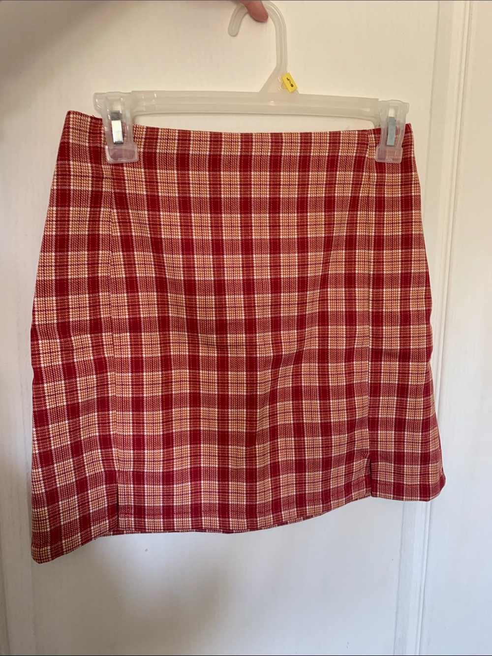 Red Plaid Mini Skirt - Classic Check Pattern